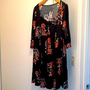 Floral sweater dress